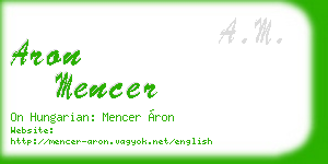 aron mencer business card