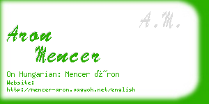 aron mencer business card